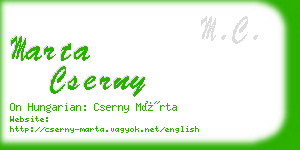 marta cserny business card